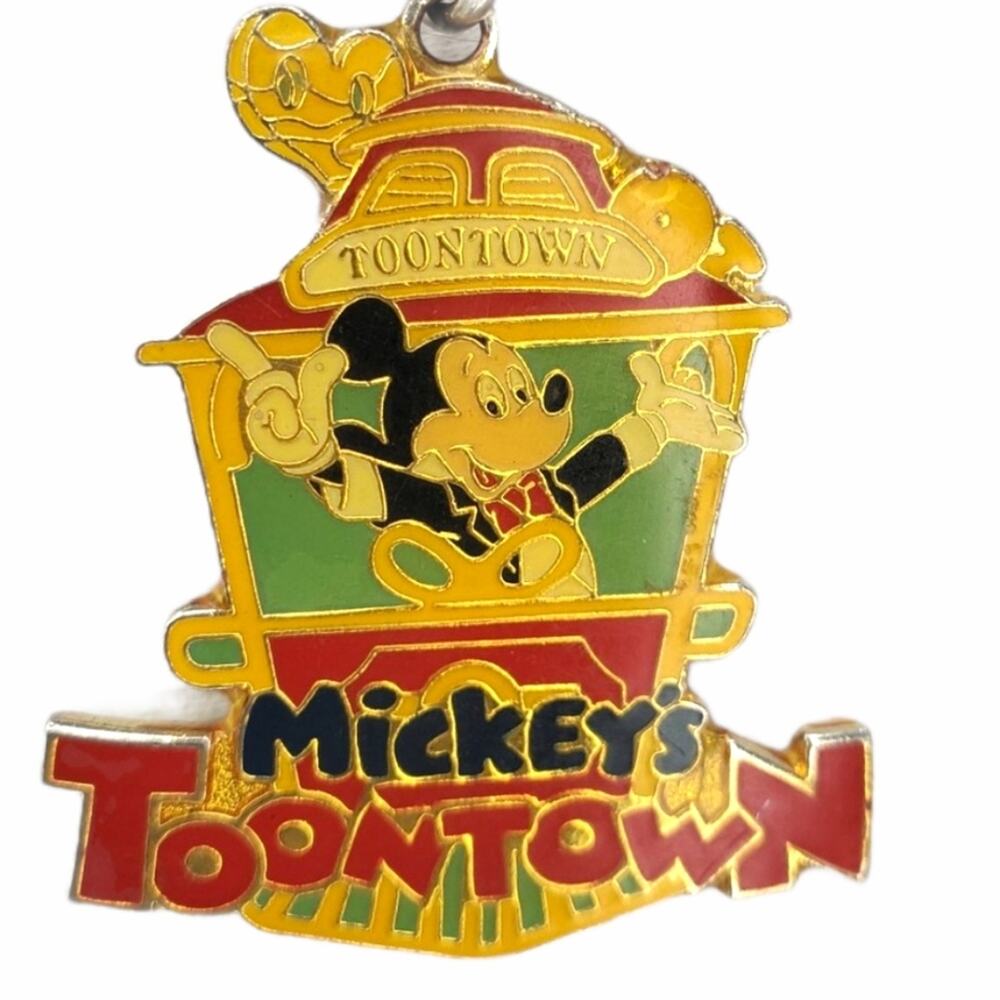 Disney Mickey Mouse Toontown Enamel Vintage Keychain